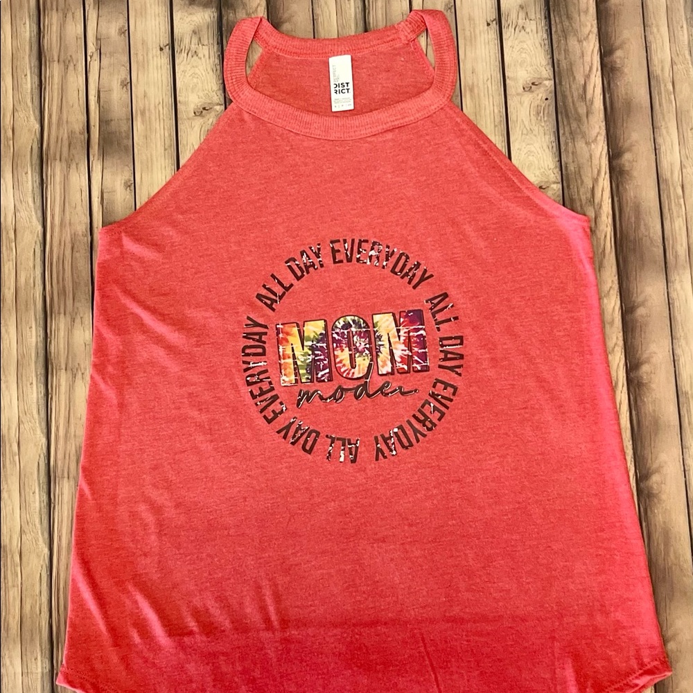 Red Mom All Day Every Day Tank Top